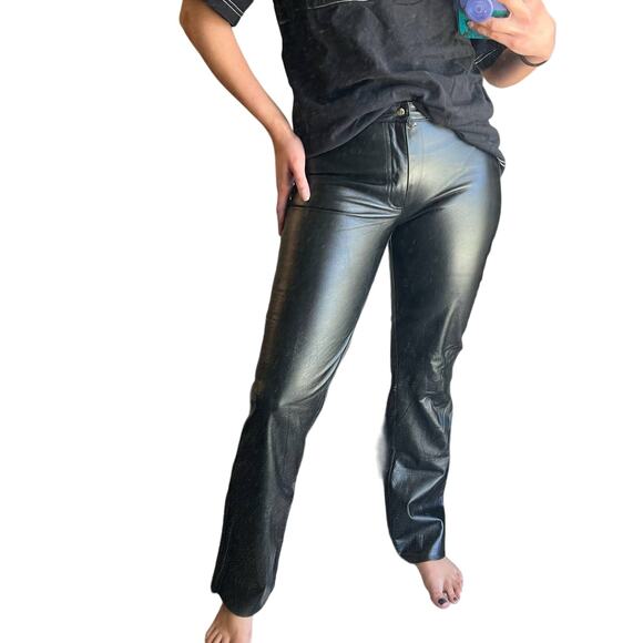 Mid Rise Vintage Leather Pants - Picture 1 of 7